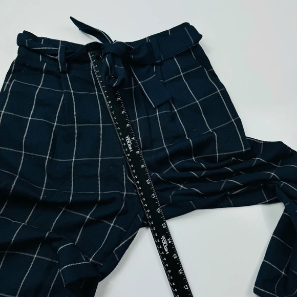 Forever 21 Blue Plaid Paper Bag Pants Size XS - Picture 6 of 10